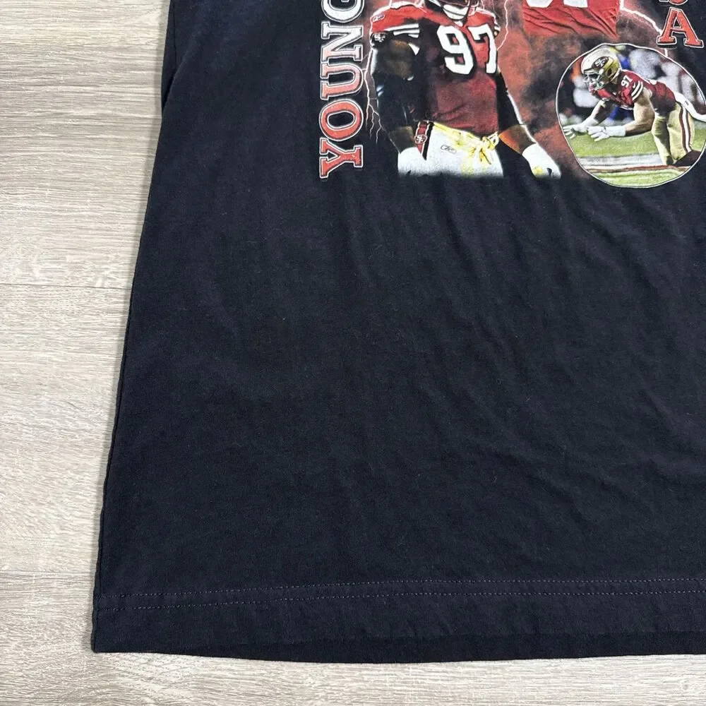 Nick Bosa Bryant Young Shirt San Francisco 49ers NFL Black Medium